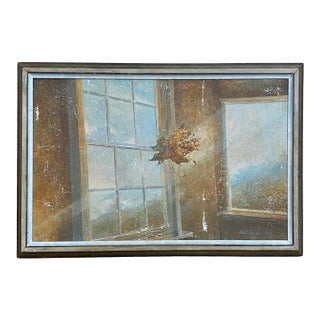 Surrealist Light Through Window Framed Painting by Robert Duncan (1973) For Sale