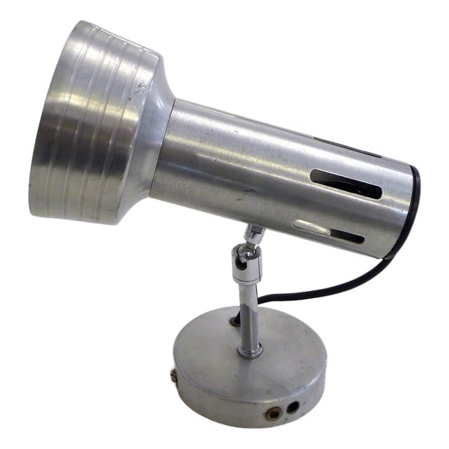Adjustable Wall Spotlight on a Ball Joint in Chrome and Brushed Metal, 1970s For Sale