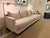 Contemporary Attributed Baker Greige Sofa With Wood Base For Sale - Image 3 of 5
