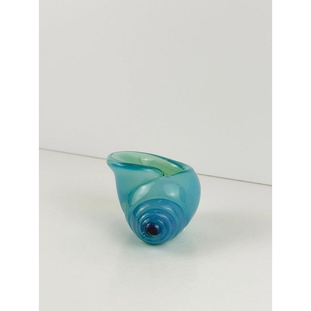 Murano Blue Alabastro Glass Shell from Archimede Seguso, Italy, 1960s For Sale - Image 9 of 10