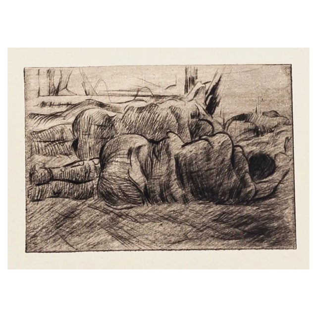 Anselmo Bucci, Le Front Italien, Etching on Paper, 1918 For Sale