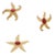 Ben Amun Gold Sea Star Brooches with Orange and Red Stones - Set of 3 For Sale