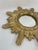 1970s Vintage 16" Gilded Sunburst Wall Mirror With Light Cream Wash For Sale - Image 5 of 15