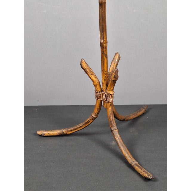 Mid-Century Modern Hollywood Regency Faux Bamboo Side Table, 1960s For Sale - Image 3 of 6