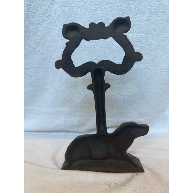 Victorian Cast Iron Lab Door Stop For Sale - Image 4 of 9