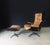 Mid-Century Modern Set of Mid-Century Modern Leather Lounge Chair and Ottoman, Germany, 1960s For Sale - Image 3 of 18
