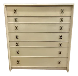 Paul Frankl for Johnson Furniture Seven Drawer Tall Dresser Wardrobe Chest
