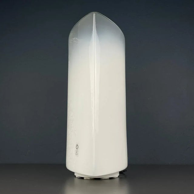 White Idra Table Lamp in Murano Glass by Rosanna Toso for Leucos, Italy, 1980s For Sale - Image 8 of 13