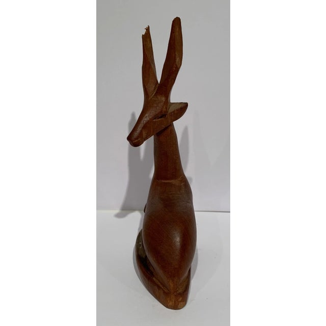 1960s 1960s Wood Deer Figurine For Sale - Image 5 of 9