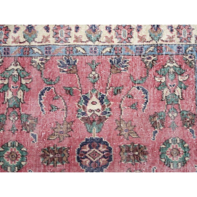 Beige 1960s Distressed Turkish Rug -39"x77" For Sale - Image 8 of 11