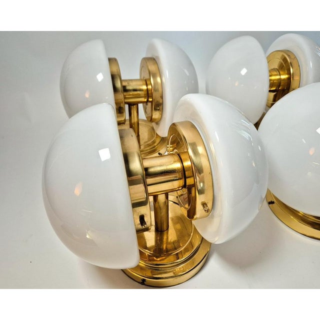 Mid-Century Modern Model Bau Brass Ceiling Lamp by Klaus Michalik, 1960s For Sale - Image 4 of 11