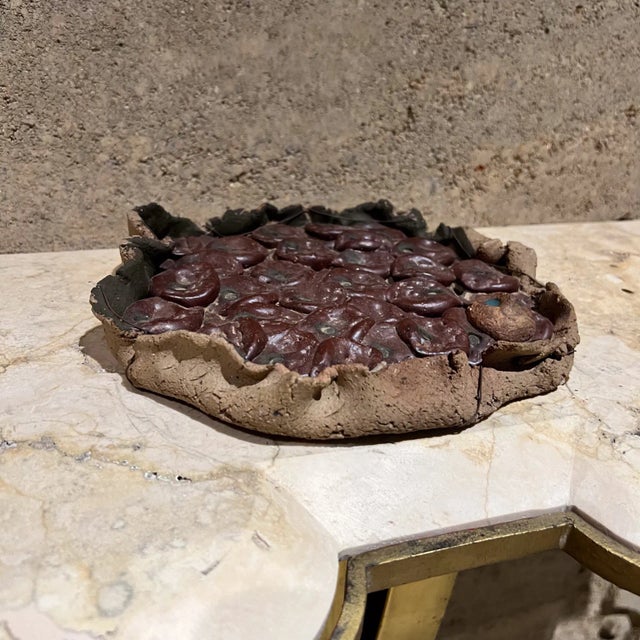 1970s Abstract Face Art Small Eye Sculptural Pottery For Sale - Image 4 of 7