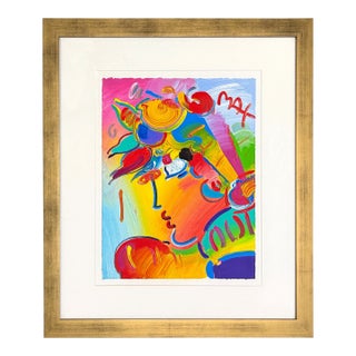 Peter Max, Blushing Beauty 1997 Ver. III #65, Unique Acrylic Painting on Paper, Hand Signed, 1997 For Sale