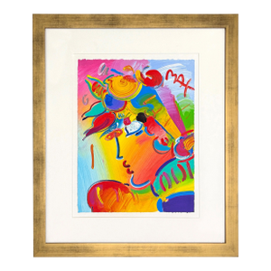 Peter Max, Blushing Beauty 1997 Ver. III #65, Unique Acrylic Painting on Paper, Hand Signed, 1997