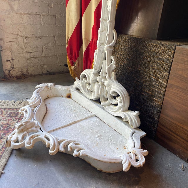 White Early 1900s Victorian Cast Iron Hall Tree With Removable Base Dish. For Sale - Image 8 of 10