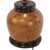 Early 21st Century A Red Vintage Ceramic Table Lamp With a Unique Brown and Gold Speckled Glaze. For Sale - Image 5 of 7