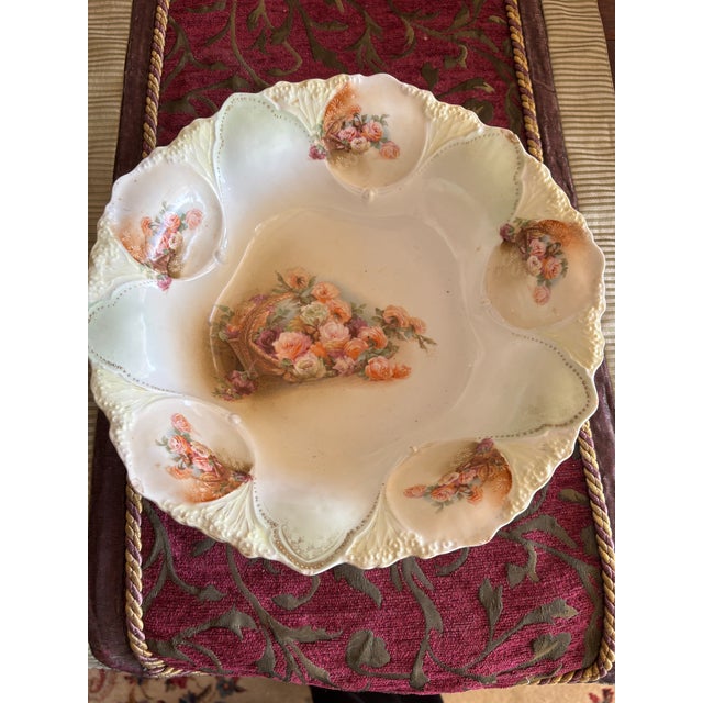Art Deco Antique (1902) Rs Prussia Transferware/Handpainted Bowl: A Charming Example of Turn of the Century German Porcelain For Sale - Image 3 of 4