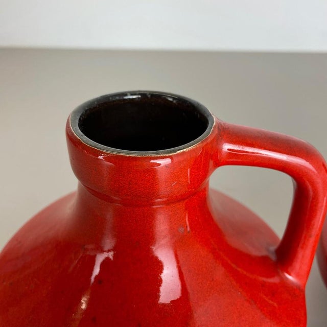 Red Red-Glaze Fat Lava UFO Vases from Jopeko, Germany, 1970s, Set of 2 For Sale - Image 8 of 18