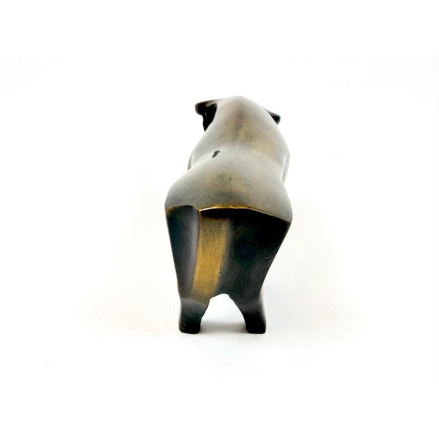 Goldenrod Vintage Bronze Bull and Bear Figurines by Reinhard Dachlauer, Germany, 1980s, Set of 2 For Sale - Image 8 of 16
