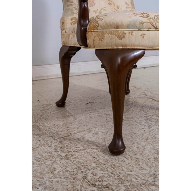 1970s Pair Kittinger Queen Anne Mahogany Upholstered Armchairs For Sale In Philadelphia - Image 6 of 18