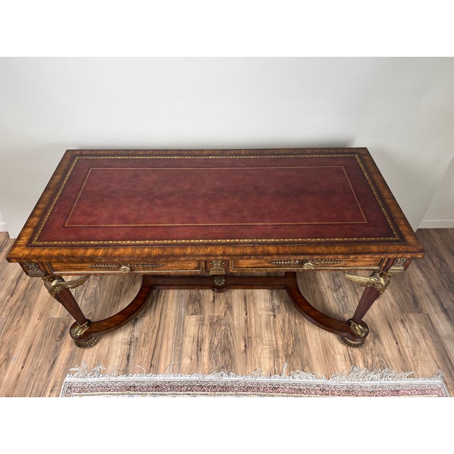 Vintage French Empire Style Partners Desk by Maitland Smith For Sale In Boston - Image 6 of 11