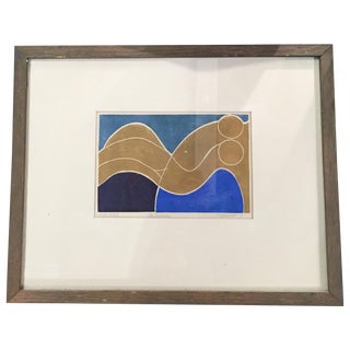 Vintage Framed Nude Lineprint For Sale