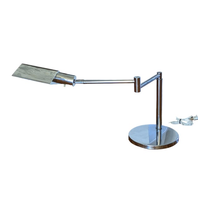 Mid-Century Modern Vintage Koch & Lowy Articulating Swing Arm Chrome Desk Lamp For Sale - Image 3 of 11