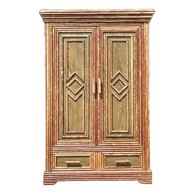 Vintage Boho La Lune Primitive Armoire For Sale