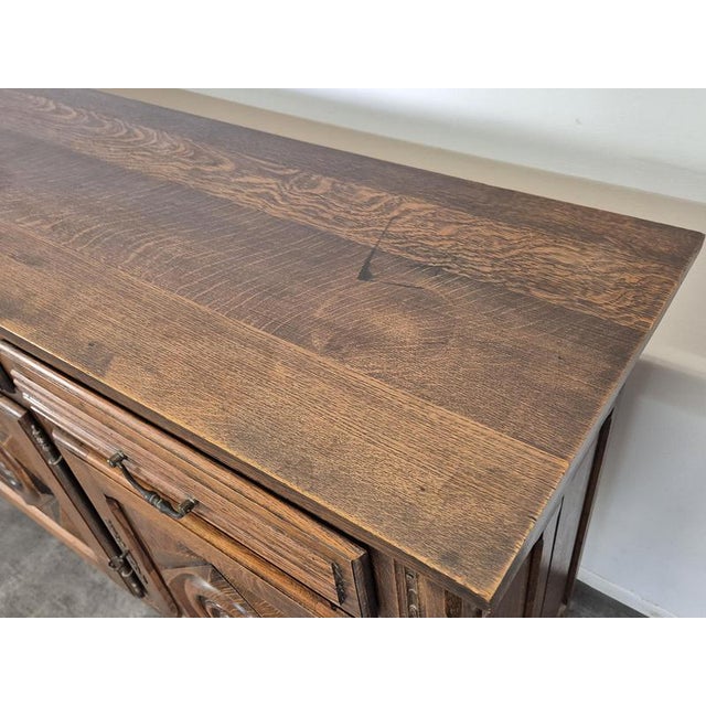 Carved Oak Sideboard from DLG Dudouyt For Sale - Image 6 of 9