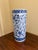 Chinoiserie Vintage Chinoiserie Blue and White Porcelain Umbrella Stand For Sale - Image 3 of 6
