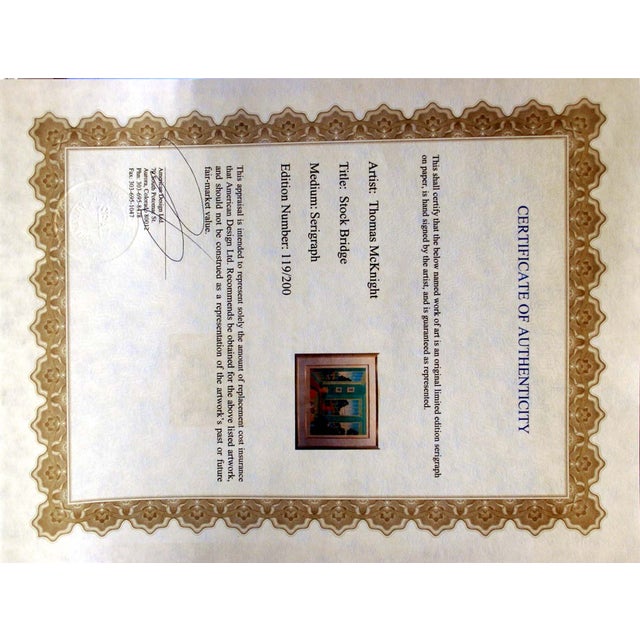 2000 - 2009 Thomas McKnight "Stock Bridge" Serigraph With Custom Frame Hand Signed For Sale - Image 5 of 5