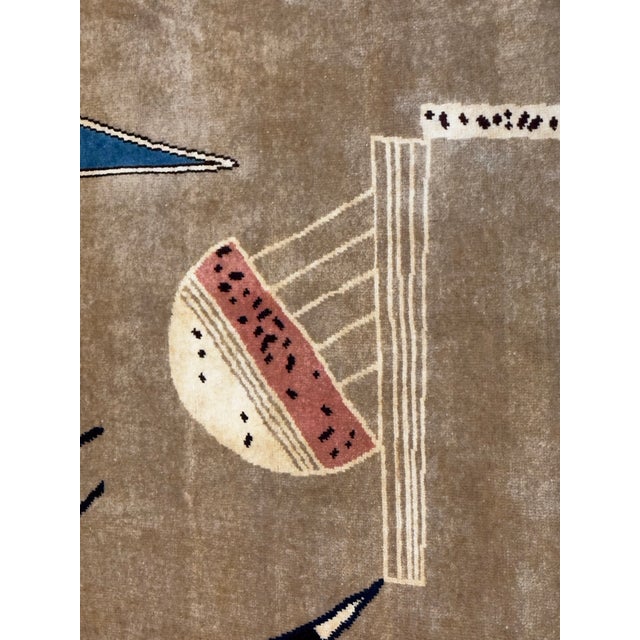 Mid 20th Century French Mid 20th Century Artistic Wool Rug Design After Kandinsky 6’7" X 9’11" For Sale - Image 5 of 11