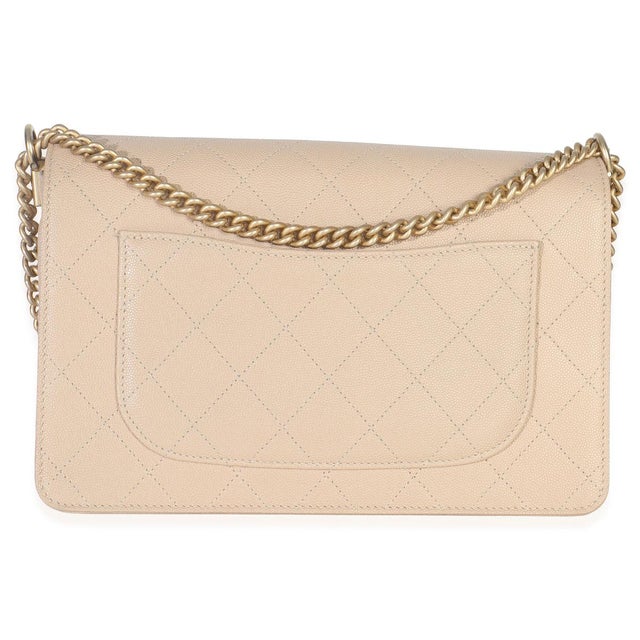 Chanel Beige Quilted Caviar Suede Lady Coco Chain Flap Bag For Sale - Image 4 of 9