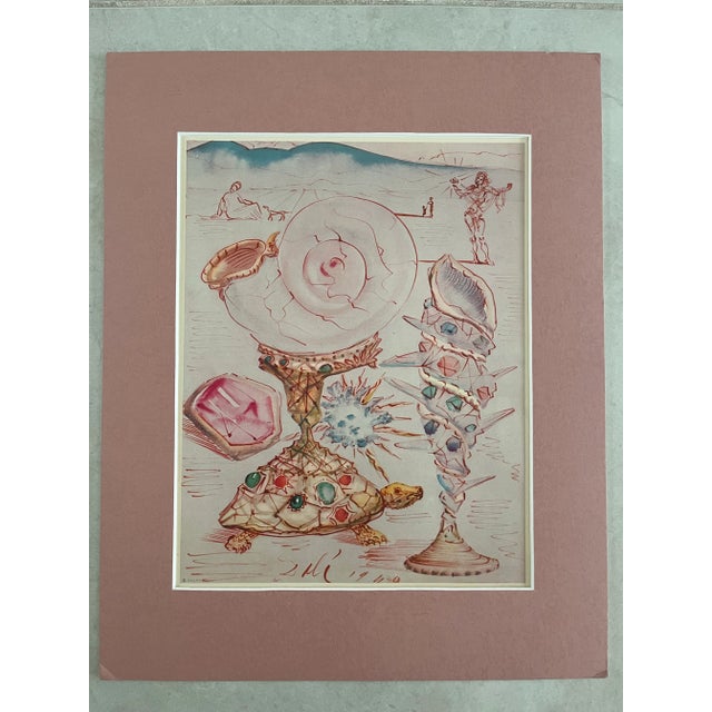 Modern 1956 After Dali, Turtle and Jewels First Edition Period Lithograph From Mrs. Albert D. Lasker Collection For Sale - Image 3 of 6