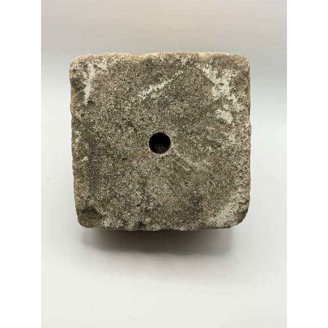 Stone Antique Hand-Carved Stone Column Base Plinth C. 1850 Primitive Architectural Fragment For Sale - Image 7 of 7
