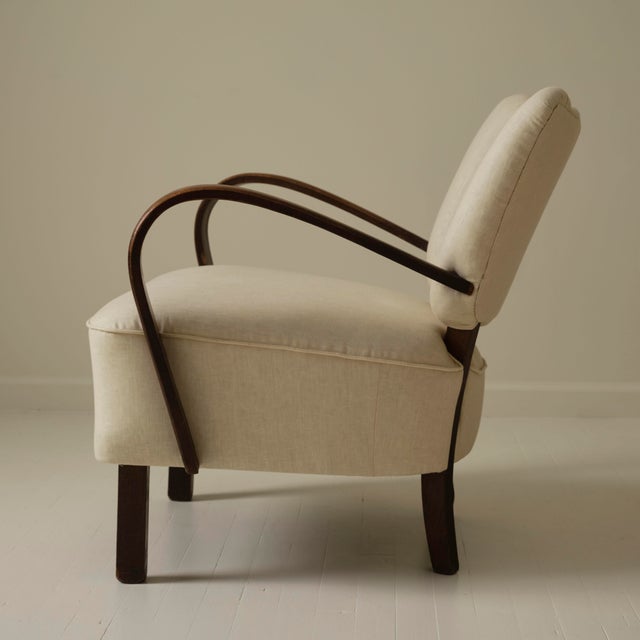 1940s Jindrich Halabala Art Deco Bentwood Armchairs, 1940s, a Pair For Sale - Image 5 of 8