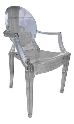 Authentic Kartell Louis Ghost Armchair by Philippe Starck — Crystal Clear Polycarbonate, Made in Italy, 2002