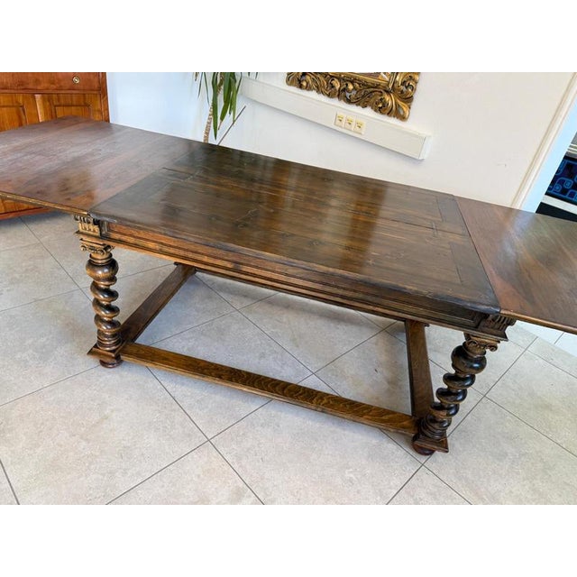 Brown Baroque Extendable Dining Table For Sale - Image 8 of 15