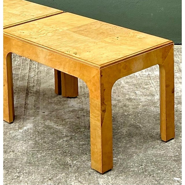 Vintage Burl Wood Side Tables - Pair For Sale - Image 10 of 12