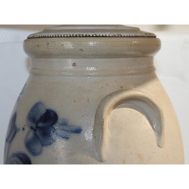 19thc Stoneware Table Lamp Crock For Sale - Image 9 of 12