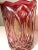 Ruby Red Antique Bohemian Czech Ruby Red Cut to Clear Gilded Gold Art Glass Crystal Vase For Sale - Image 8 of 12