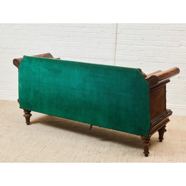 Wood Antique Empire Style Walnut Swan Grecian Sofa For Sale - Image 7 of 11