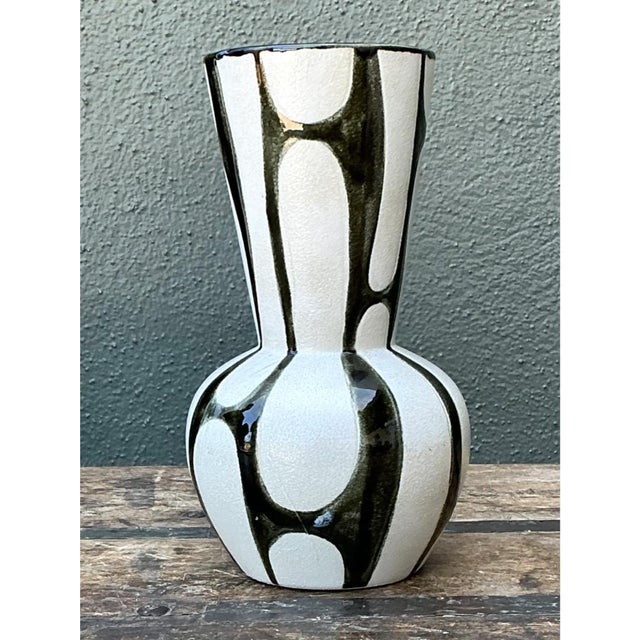 Vintage Abstract Design Ceramic Vase For Sale In West Palm - Image 6 of 12