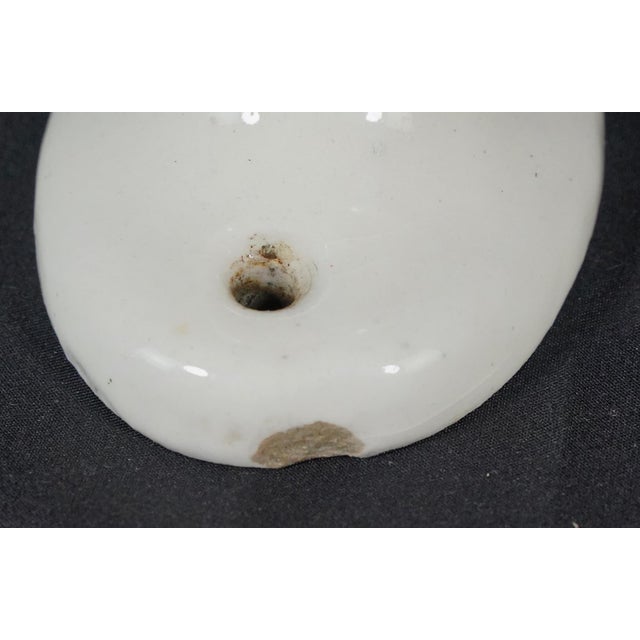 Pair of Vintage European White Ceramic Bathroom Towel Bar Brackets For Sale - Image 6 of 8