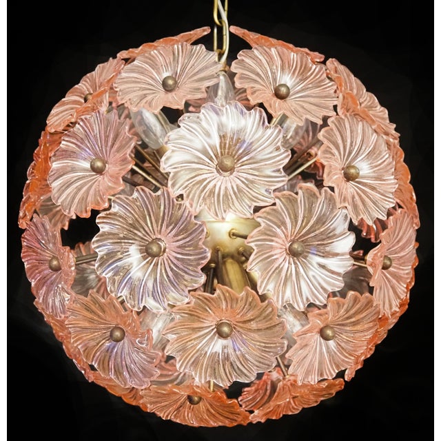 Pink Vintage Italian Sputnik Crystal Chandelier, 1990 For Sale - Image 8 of 14