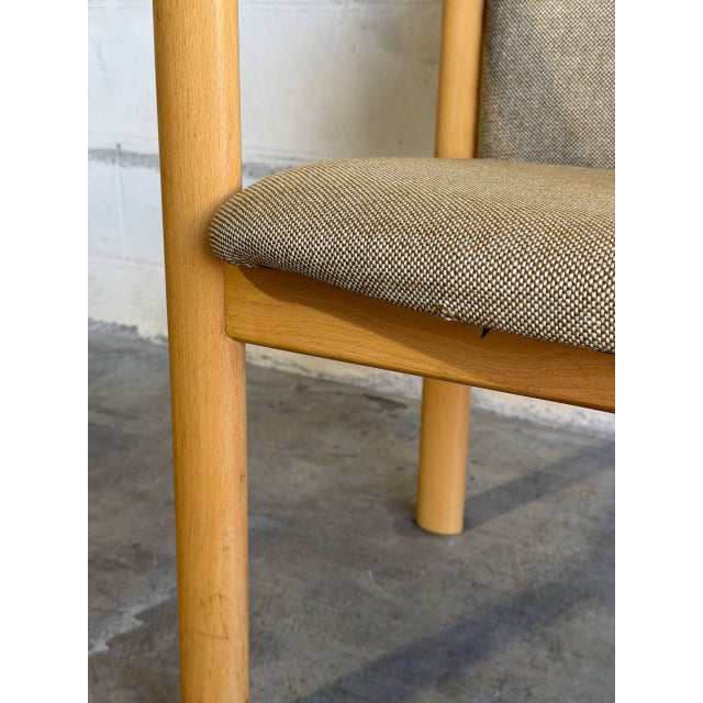 Wood Beechwood Upholstered Armchair Mid-Century Modern Vintage For Sale - Image 7 of 12