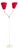 Ah Belysing, Floor Lamp, White Lacquered Metal, Red Fabric, Sweden, 2000s For Sale