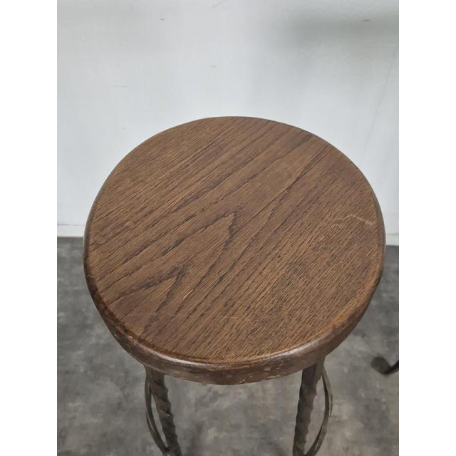 Wrought Iron Stools, Set of 2 For Sale - Image 5 of 7