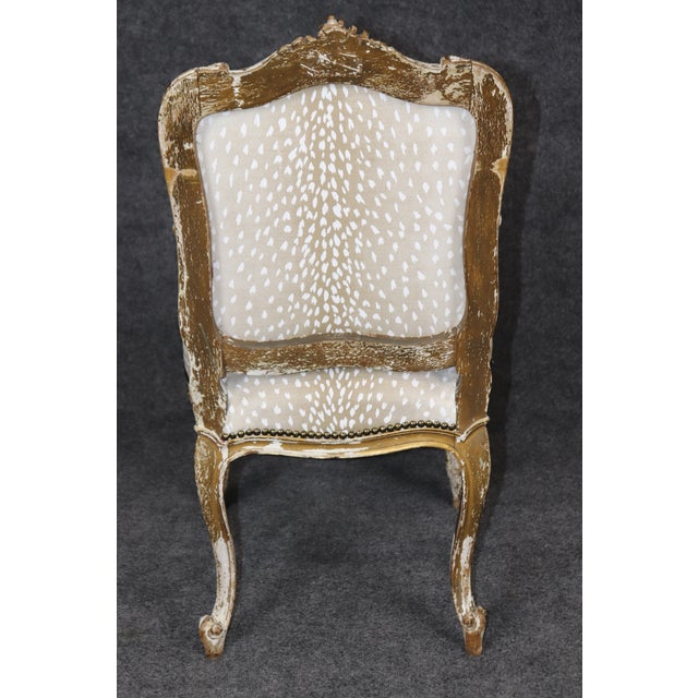 Fine Quality Painted Period Antique French Louis XV Side Chair With Animal Print For Sale - Image 4 of 12