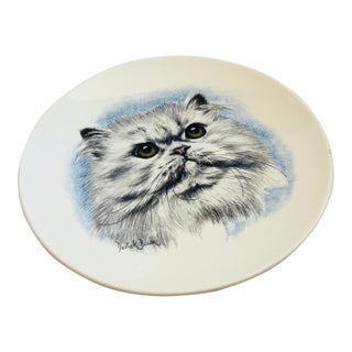 Vintage Ceramic Cat Plate by Poole, England For Sale